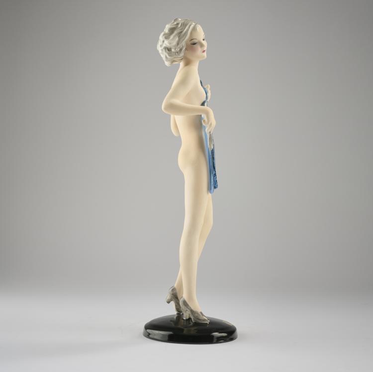 Bild 3 zu Objekt, 'Nude with Fan', c. 1936, Josef Lorenzl, Goldscheider, Wien, 165D 519