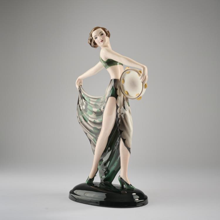 Bild 2 zu Objekt, 'Dancer with Tambourine (La Jana)', c.1933, Josef Lorenzl, Goldscheider, Wien, 165D 518