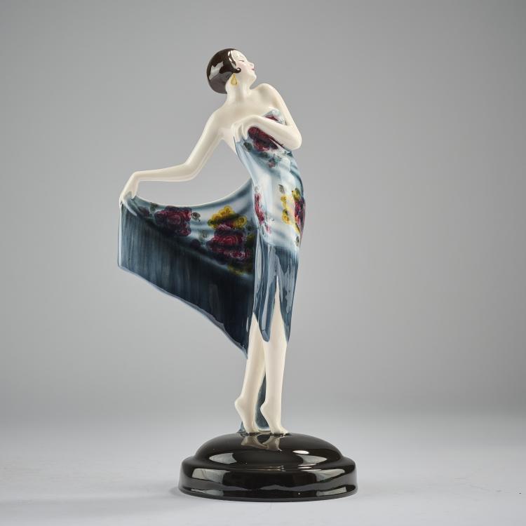 Hauptbild zu Objekt, 'Spanischer Shawl', 1928/29, Josef Lorenzl, Goldscheider, Wien, 165D 517