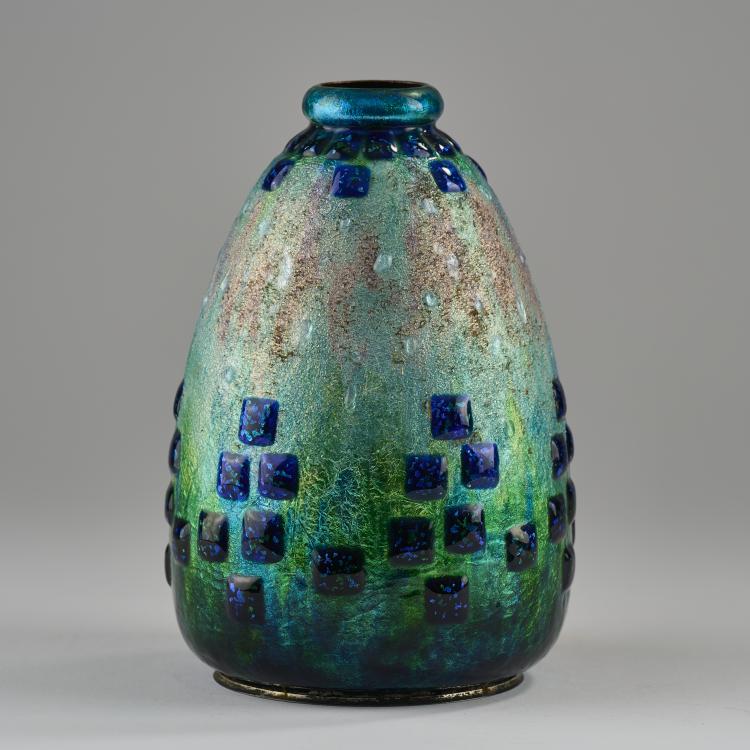 Hauptbild zu Objekt, Vase mit Quadraten, vor 1943, Alexandre Marty, Marty, Alexandre, Limoges, 165D 578