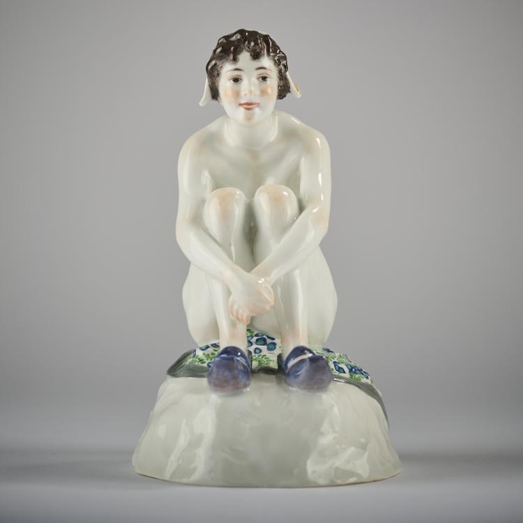 Bild 6 zu Objekt, 'M&auml;dchen im Bad', um 1910, Jo&eacute; Descomps,Joseph Cormier, Meissen, KPM, 165D 558