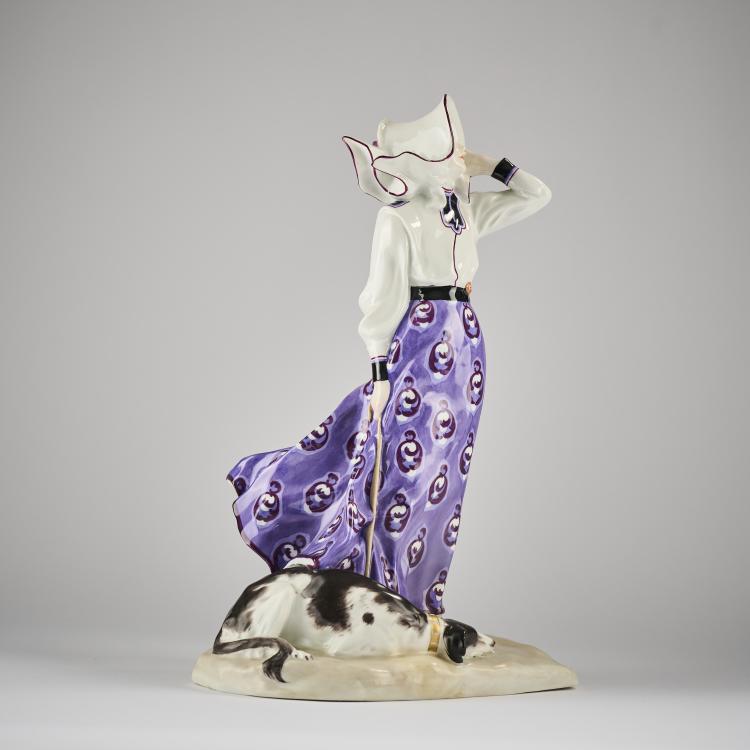 Bild 2 zu Objekt, 'Dame mit Hund am Strand', 1909-11, Konrad Hentschel, Meissen, KPM, 165D 559