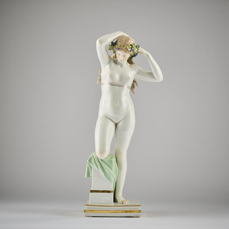 Hauptbild zu Objekt, 'Bacchantin', 1877, Ernst Julius H&auml;hnel, Meissen, KPM, 165D 550