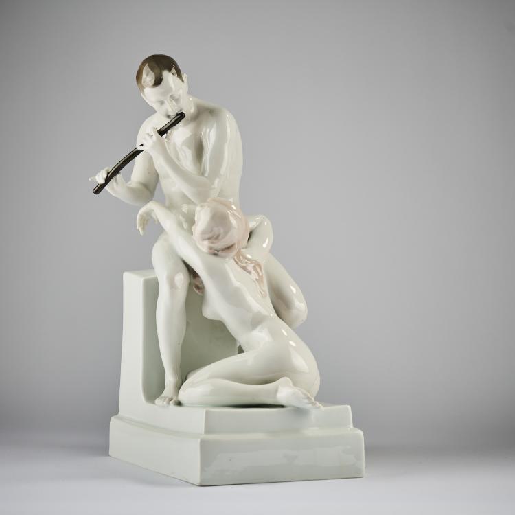 Bild 1 zu Objekt, 'Flute Player', 1919, Johannes B&ouml;se, Rosenthal, Selb, 165D 562
