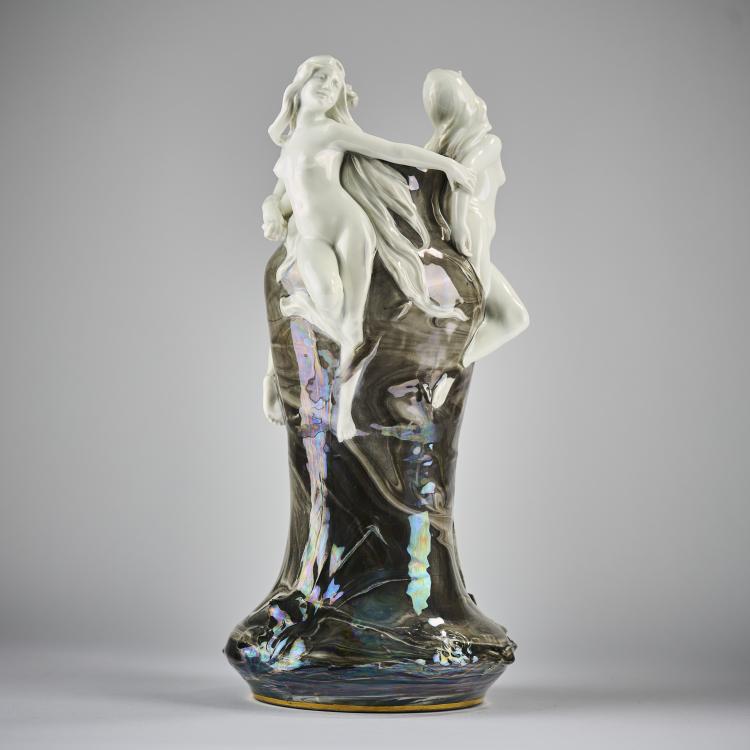 Hauptbild zu Objekt, Vase mit Nymphen, 1900, Adolf Oppel, Bauer, Rosenthal & Co., Kronach, 165D 482