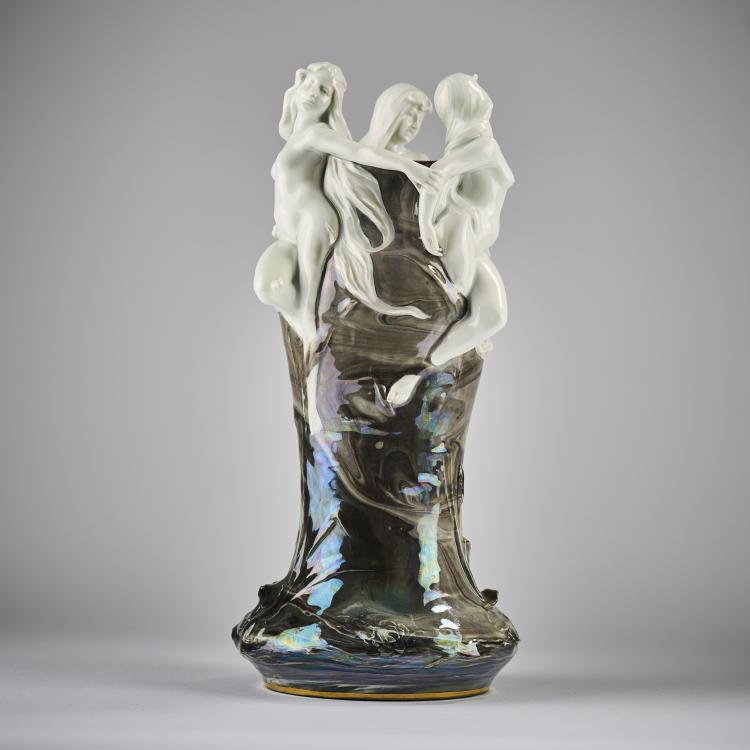 Bild 1 zu Objekt, Vase mit Nymphen, 1900, Adolf Oppel, Bauer, Rosenthal & Co., Kronach, 165D 482