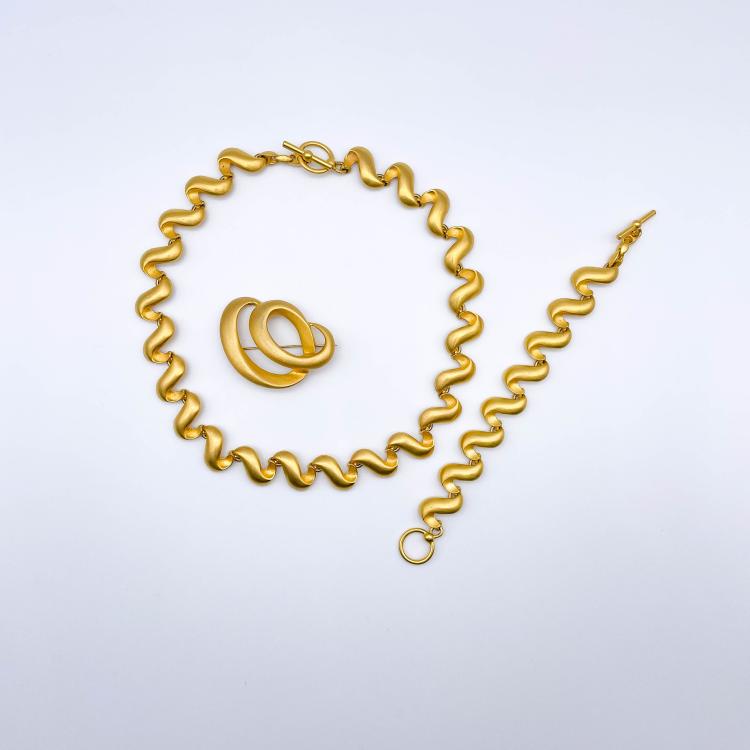 Hauptbild zu Objekt, Three-piece Vintage jewelry set, Unbekannter Hersteller, 166O 185