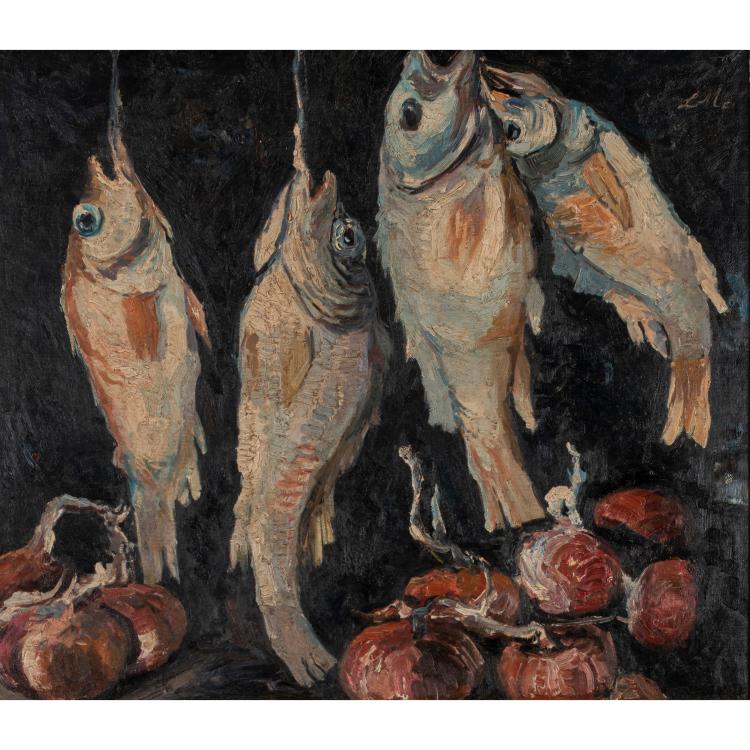 Hauptbild zu Objekt, 'Stillleben mit Fischen', around 1940, Ludwig Meidner, 166B 324