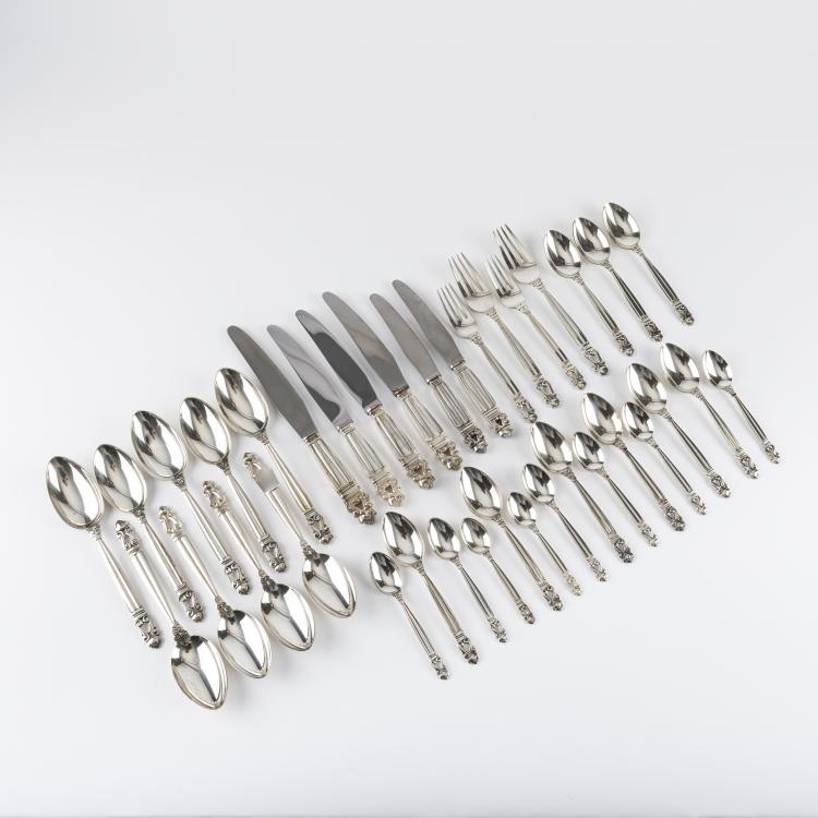 Hauptbild zu Objekt, 'Konge' - 'Acorn' silverware, 1915, Johan Rohde, Jensen, Georg, 165C 346