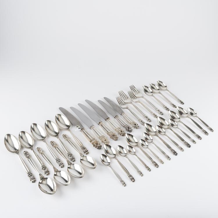 Bild 1 zu Objekt, 'Konge' - 'Acorn' silverware, 1915, Johan Rohde, Jensen, Georg, 165C 346