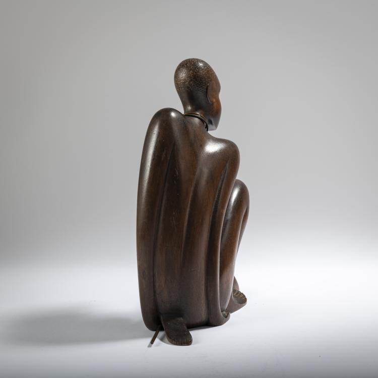Bild 2 zu Objekt, Crouching African with spear, 1950s,  Hagenauer, Hagenauer, Wien, 165C 303