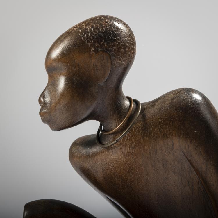 Bild 3 zu Objekt, Crouching African with spear, 1950s,  Hagenauer, Hagenauer, Wien, 165C 303