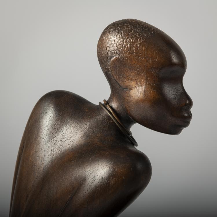 Bild 4 zu Objekt, Crouching African with spear, 1950s,  Hagenauer, Hagenauer, Wien, 165C 303