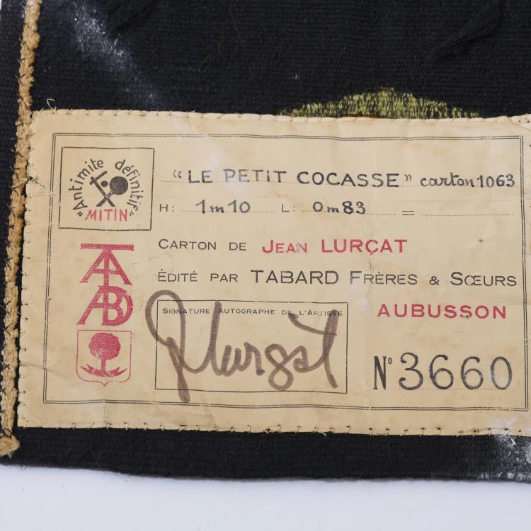 Bild 3 zu Objekt, 'Le petit Cocasse' tapestry, c. 1955, Jean Lur&ccedil;at, Tabard Fr&egrave;res & Soeurs, Aubusson., 167B 455