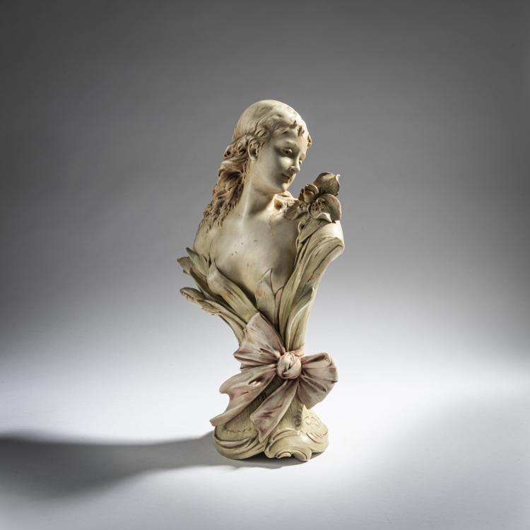 Bild 2 zu Objekt, M&auml;dchenb&uuml;ste, um 1899, Anton Nelson, Amphora-Werke Riessner, Stellmacher & Kessel, Turn-Teplitz, 165D 479