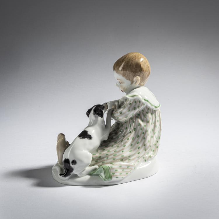 Bild 2 zu Objekt, 'Kind mit Hund', 1909, Paul Rumrich, Meissen, KPM, 165D 556