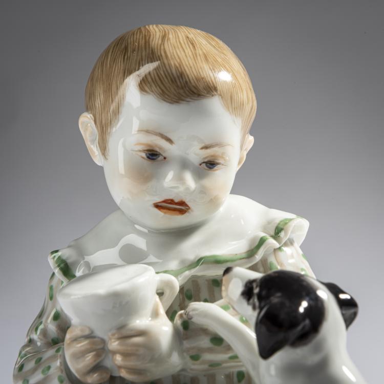 Bild 3 zu Objekt, 'Kind mit Hund', 1909, Paul Rumrich, Meissen, KPM, 165D 556