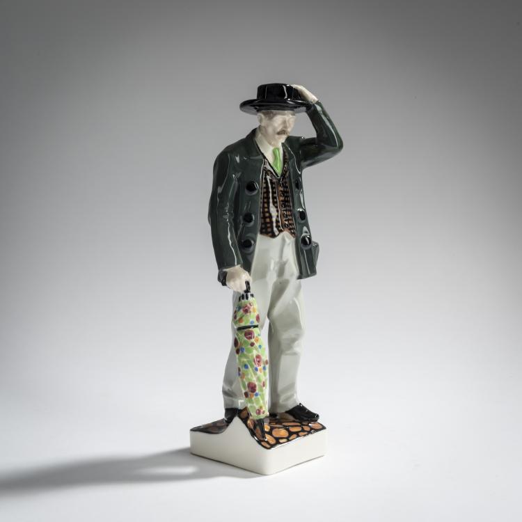 Bild 1 zu Objekt, Man with an umbrella, c. 1910, Hugo F. Kirsch, Kirsch, Hugo F., Wien, 165D 536