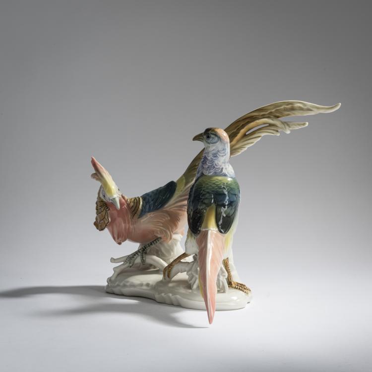 Bild 2 zu Objekt, Zwei Goldfasane, um 1919, Ens, Karl, Volkstedt, 165D 501