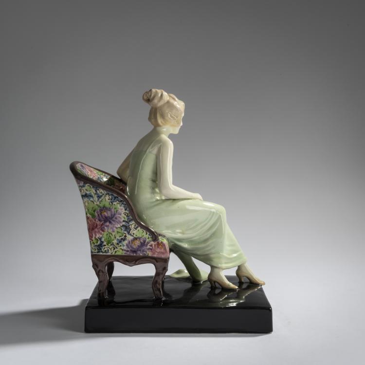 Bild 5 zu Objekt, Girl sitting with a fan, c. 1920, Wiener Kunstkeramische Werkst&auml;tte, Busch & Ludescher, 165D 572