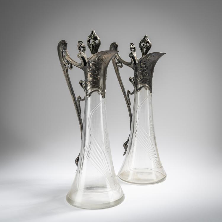 Hauptbild zu Objekt, 2 carafes, c. 1905, WMF, Geislingen, 165C 343