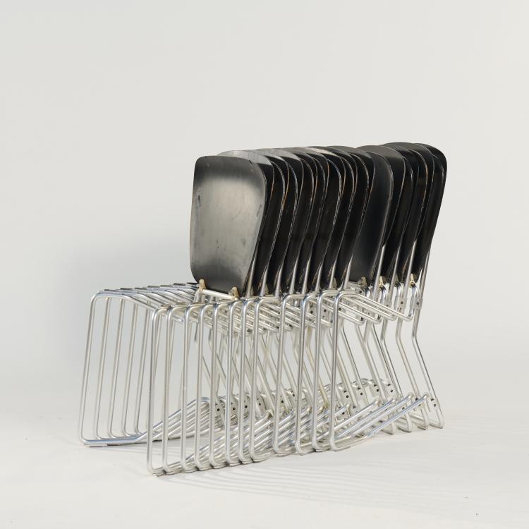 Hauptbild zu Objekt, 12 'Aluflex' folding chairs, 1951, Armin Wirth, Zieringer, Philip, Metallwerke, Schweiz, 166A 84