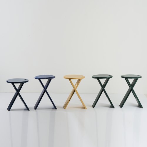 Five 'TS' folding stools, 1970s