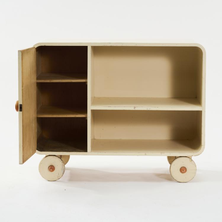 Bild 1 zu Objekt, Children's shelving unit on castors, 1930s, Niederlande, 166A 65