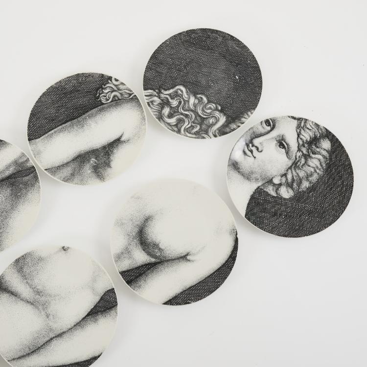 Bild 1 zu Objekt, Zw&ouml;lf Teller 'Eva', 1954, Piero Fornasetti, Fornasetti, Mailand, 166A 96