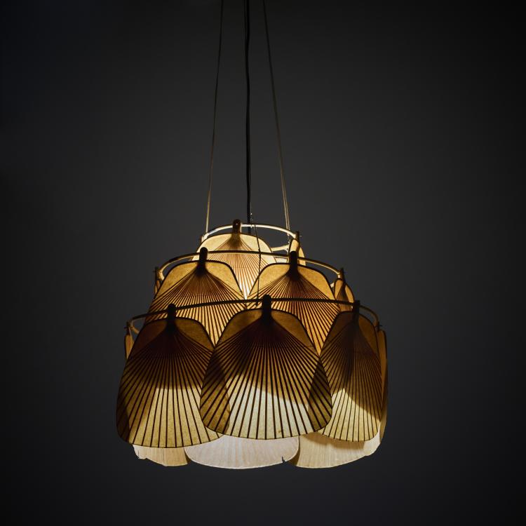 Hauptbild zu Objekt, 'Ju-Ku' ceiling light from the 'Uchiwa' series, 1973, Ingo Maurer, Maurer, Ingo, Design M, M&uuml;nchen, 166A 160