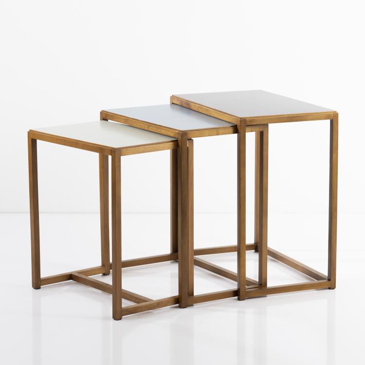 Hauptbild zu Objekt, 3 nesting tables, 1960s, Egon Eiermann, Wilde & Spieth, Esslingen (zugeschrieben/attributed), 166A 83