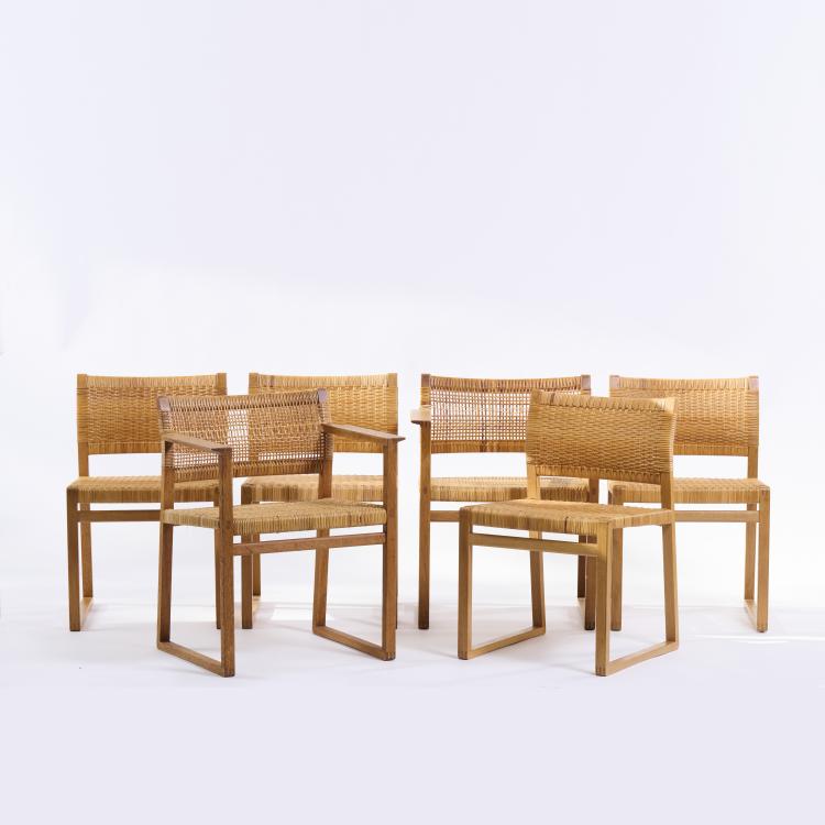 Bild 4 zu Objekt, Two armchairs, four 'BM62' chairs, 1957, B&oslash;rge Mogensen, Lauritsen P. & S&oslash;n, Aalstrup, 166A 136