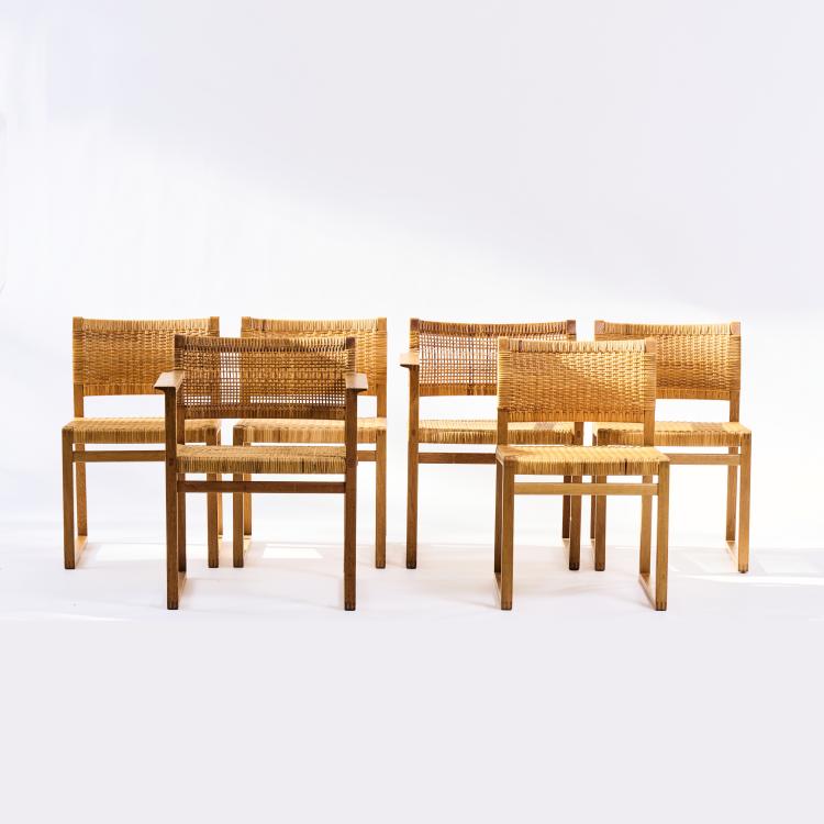 Bild 5 zu Objekt, Two armchairs, four 'BM62' chairs, 1957, B&oslash;rge Mogensen, Lauritsen P. & S&oslash;n, Aalstrup, 166A 136