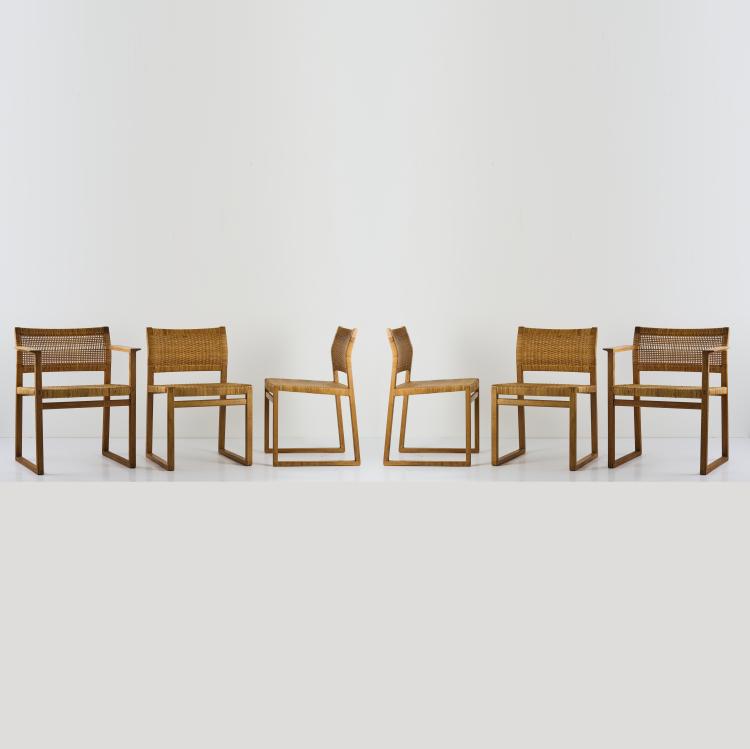 Bild 10 zu Objekt, Two armchairs, four 'BM62' chairs, 1957, B&oslash;rge Mogensen, Lauritsen P. & S&oslash;n, Aalstrup, 166A 136