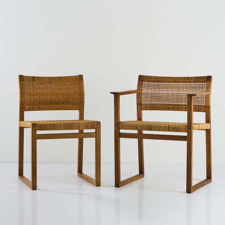 Bild 11 zu Objekt, Two armchairs, four 'BM62' chairs, 1957, B&oslash;rge Mogensen, Lauritsen P. & S&oslash;n, Aalstrup, 166A 136