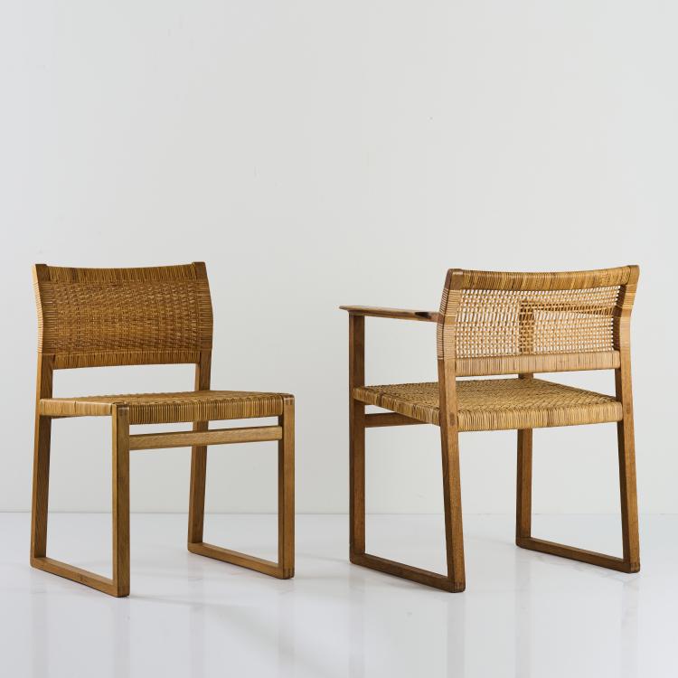 Bild 12 zu Objekt, Two armchairs, four 'BM62' chairs, 1957, B&oslash;rge Mogensen, Lauritsen P. & S&oslash;n, Aalstrup, 166A 136
