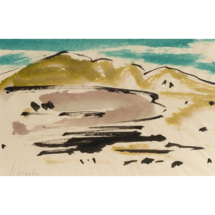 Hauptbild zu Objekt, Landscape depiction, around 1970s, Siegward Sprotte, 166B 335