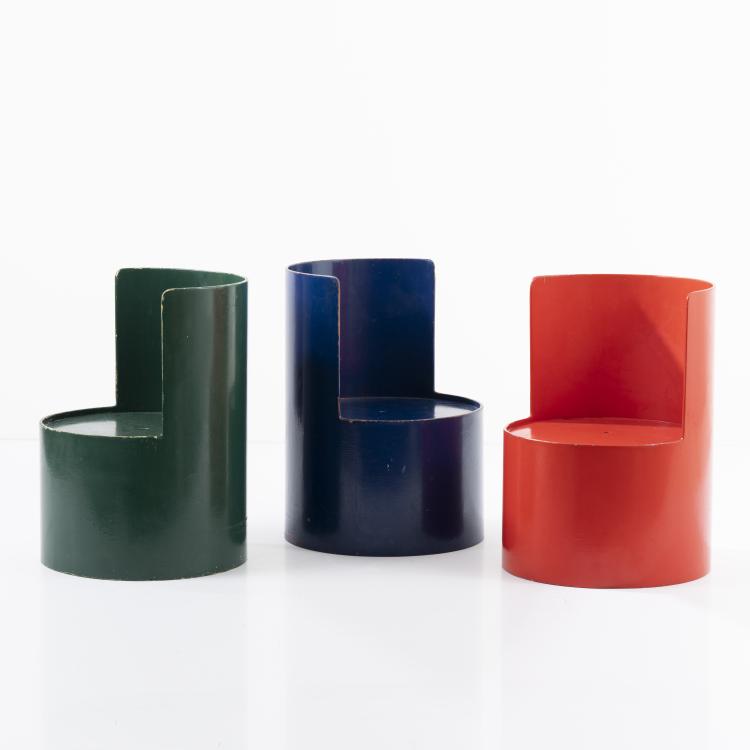 Hauptbild zu Objekt, Three children's chairs, c. 1966, Bernard Holdaway (attributed), Paidiwerk GmbH Holzwarenfabrik, Hafenlohr., 167B 427