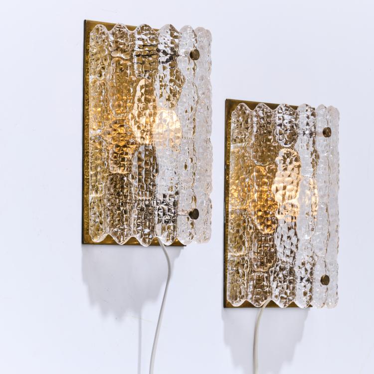 Hauptbild zu Objekt, Two wall lights, 1960s, Carl Fagerlund, Orrefors Glasbruk, Orrefors, 166A 131