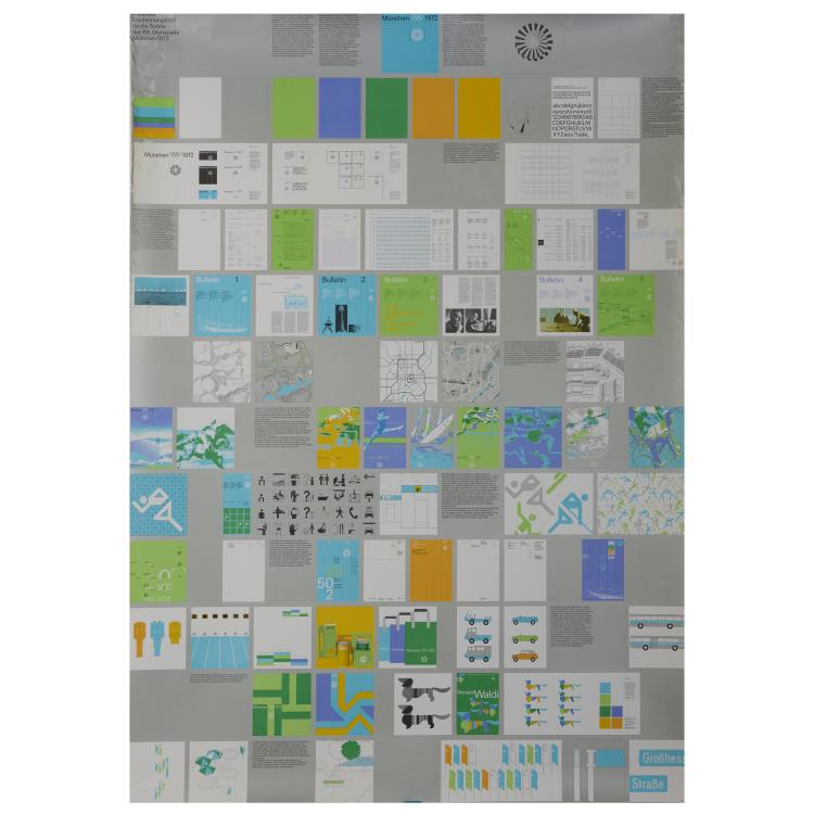 Hauptbild zu Objekt, Poster 'Visuelles Erscheinungsbild f&uuml;r die Spiele der XX. Olympiade M&uuml;nchen 1972', 1971/72, Rolf M&uuml;ller (attributed), 166B 288