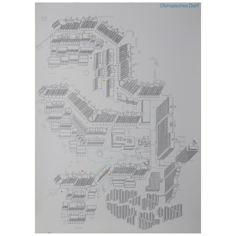 Hauptbild zu Objekt, Informationsgraphik 'Olympisches Dorf', 1971, Otl Aicher, 166B 286