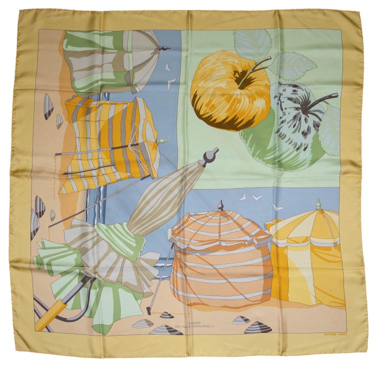 Hauptbild zu Objekt, 'Charmes des Plages Normandes II' scarf, 2002, Lo&iuml;c Dubigeon, Herm&egrave;s, Paris, 166D 554
