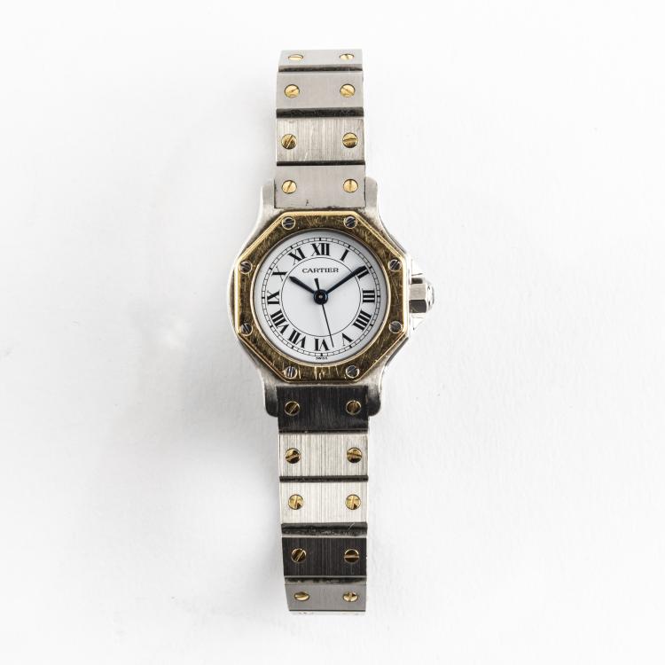 Bild 1 zu Objekt, Damenuhr 'Santos Octagon', um 1990, Cartier, Paris, 166D 603