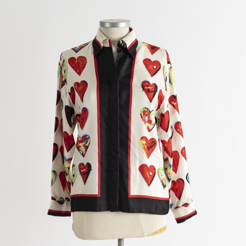 Silk blouse with hearts, c. 1990