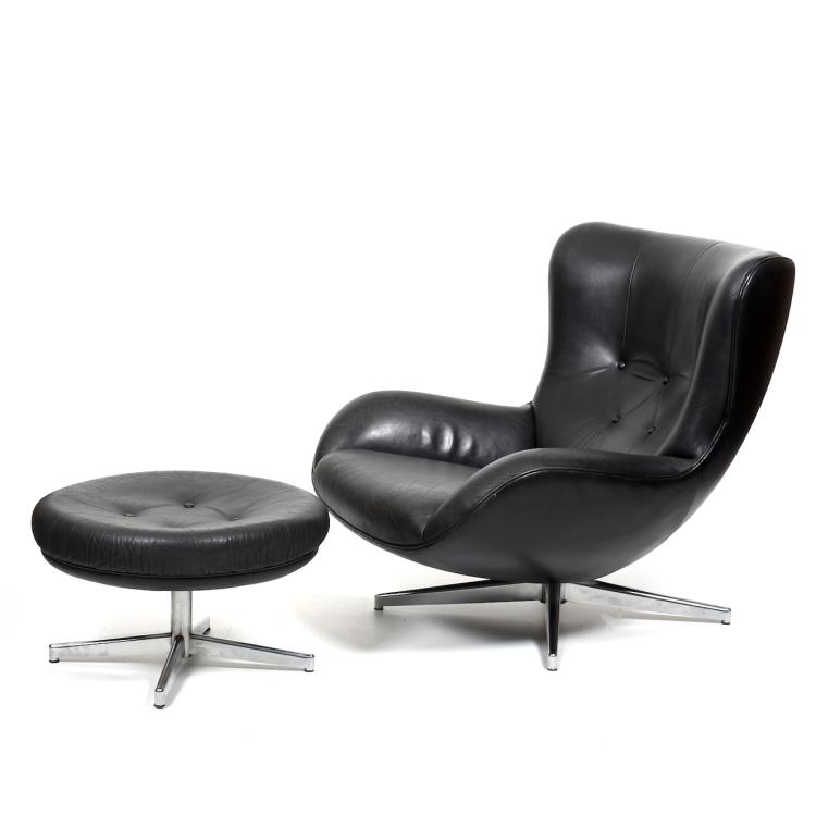 Bild 1 zu Objekt, Lounge chair 'ML 214' with ottoman, 1960s, Illum Wikkels&oslash;, Laursen, Mikael, D&auml;nemark, 166A 138
