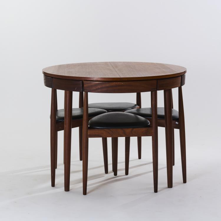 Hauptbild zu Objekt, Table with four chairs, 1962, Hans Olsen, Frem R&oslash;jle M&oslash;belfabrik, 167B 506