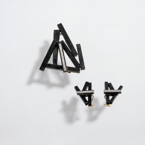 'Luci e ombre' brooch and earrings, 2010/2011