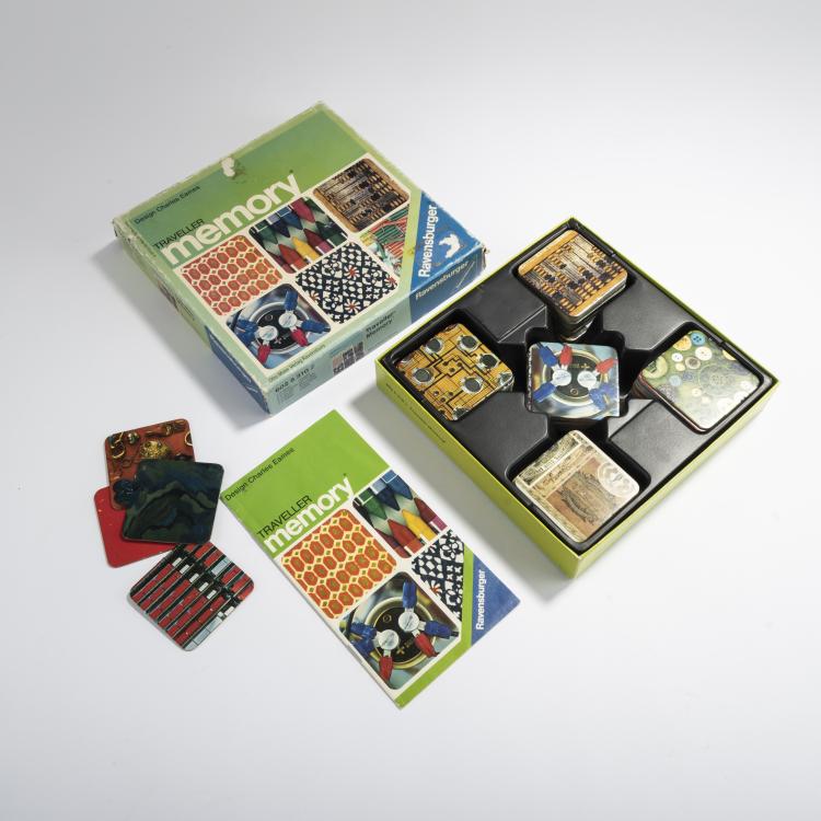Bild 1 zu Objekt, Zwei Tischspiele 'Wolkenkuckkuckshaus' und 'Memory', 1950er Jahre / 1974, Charles Eames, Maier, Otto, Verlag, Ravensburg., 167B 443