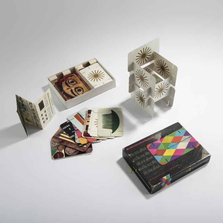 Bild 2 zu Objekt, Zwei Tischspiele 'Wolkenkuckkuckshaus' und 'Memory', 1950er Jahre / 1974, Charles Eames, Maier, Otto, Verlag, Ravensburg., 167B 443