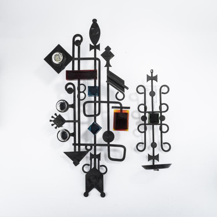 Hauptbild zu Objekt, Two decorative wall objects, 1960s, Dantoft Kunstartikler, 167B 418